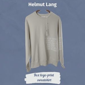 Helmut Lang Box logo-print sweatshirt for Men, color Mist grey/off white, size M